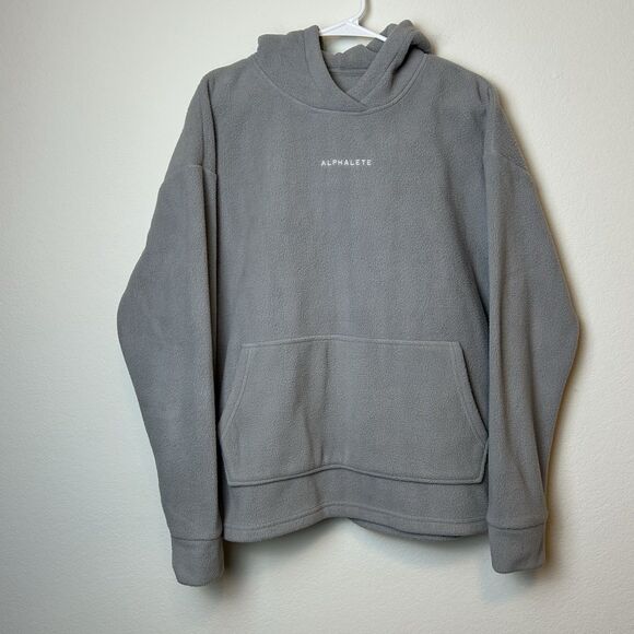 ALPHALETE Other - Alphalete Hoodie Men’s Medium Gray Sherpa Pullover Cozy Gym Workout Lounge